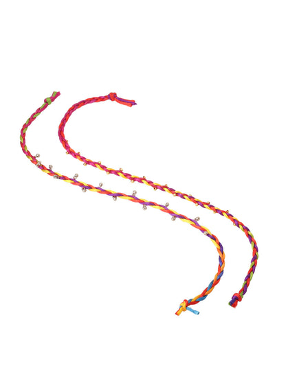NVR Men Multicolor Artificial Beads Thread Rakhi with Roli Chawal Chandan & Mishri