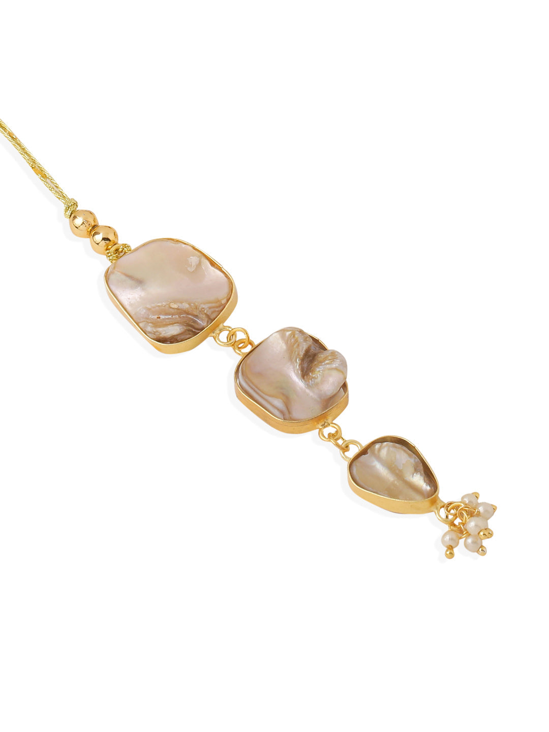 NVR Set of 2 Gold Toned Rudraksh & Pearls Bhaiya Bhabhi Rakhi Set, Combo for Rakshabandhan
