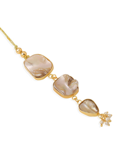 NVR Set of 2 Gold Toned Rudraksh & Pearls Bhaiya Bhabhi Rakhi Set, Combo for Rakshabandhan