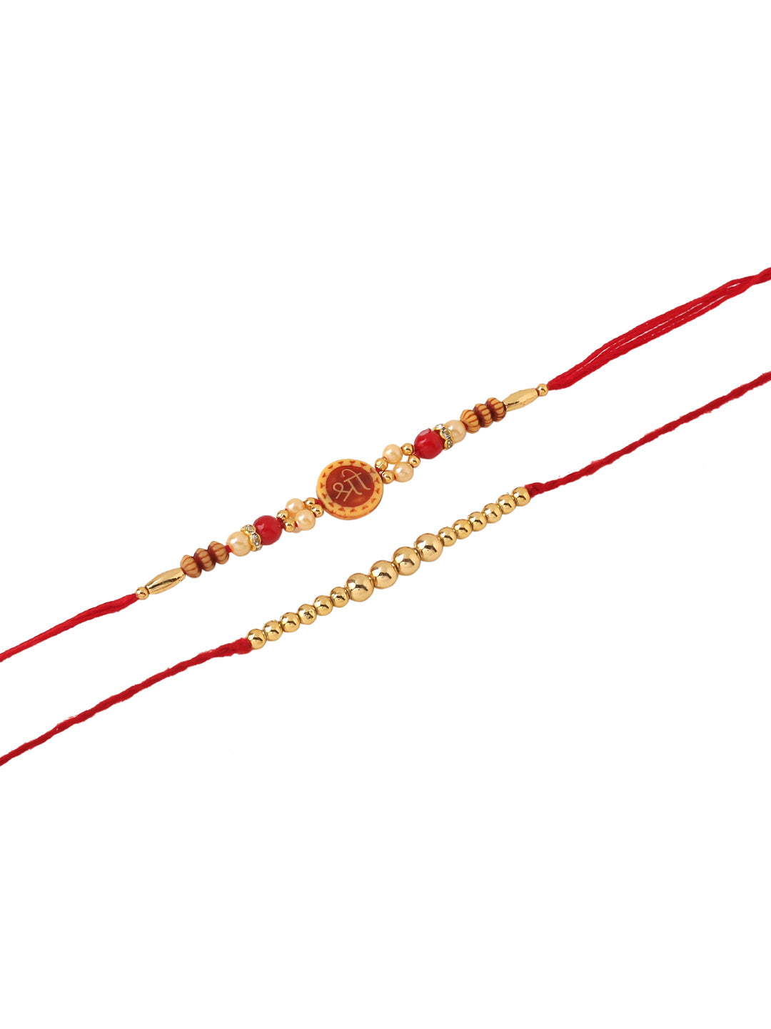 NVR Men's Set of 2 Red Religious Thread Rakhi, Combo for Rakshabandhan