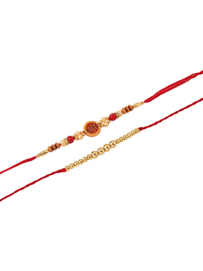 NVR Men's Set of 2 Red Religious Thread Rakhi, Combo for Rakshabandhan