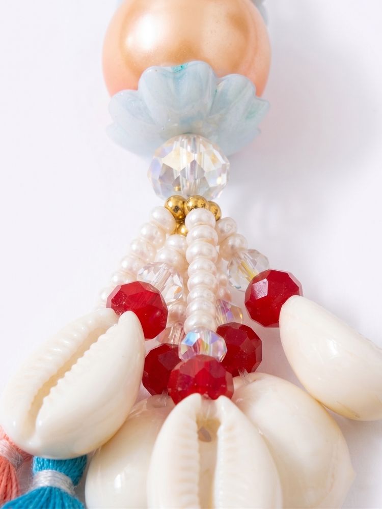 NVR Set of 2 Multicolor Artificial Beads & Sea Shell Bhaiya Bhabhi Rakhi with Roli Chawal