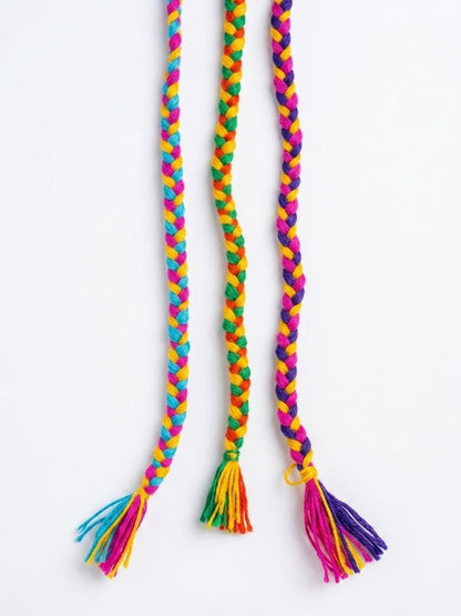 NVR Set of 3 Multicolor Thread Rakhi with Roli Chawal Chandan Mishri