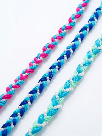 NVR Set of 3 Multicolor Thread Rakhi with Roli Chawal Chandan Mishri