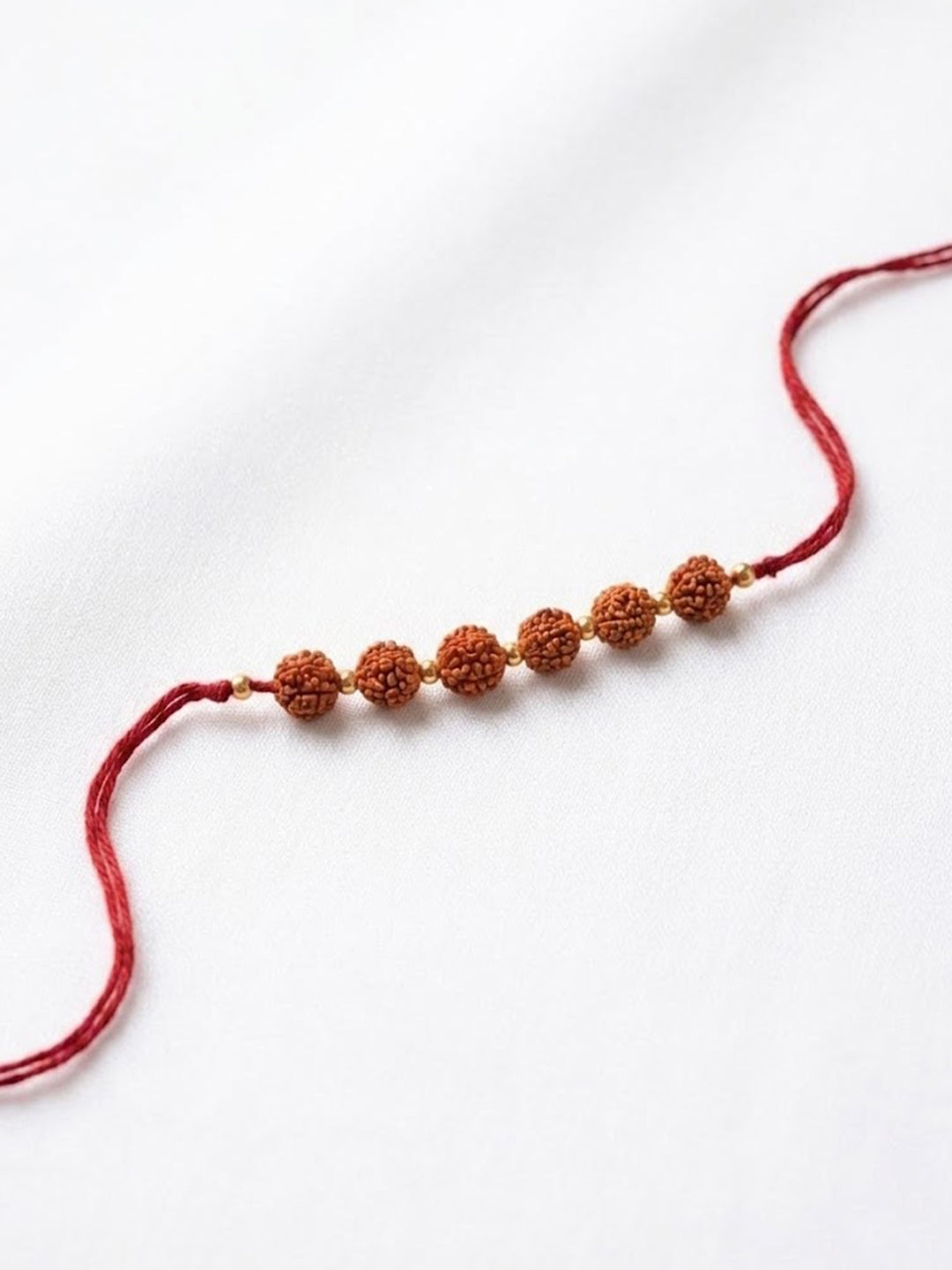 NVR Religious Rudraksh Thread Rakhi With Roli Chawal Chandan Mishri