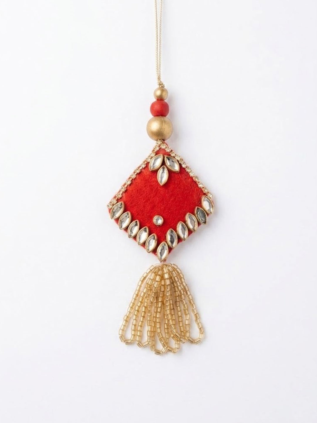 NVR Set of 2 Kundan Studded & Artificial Stones Bhaiya Bhabhi Rakhi with Roli Chawal