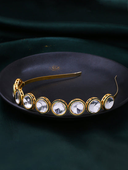 NVR Women Kundan Studded Hair Band