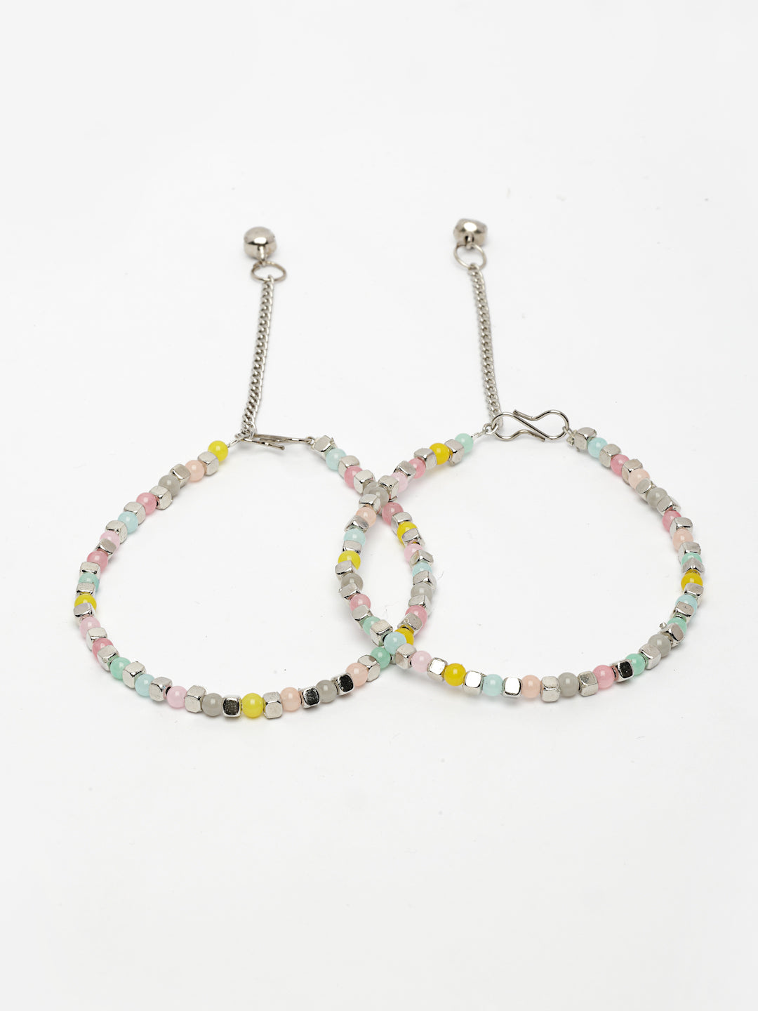 NVR Women's Multi-Coloured Artificial Beads Anklet