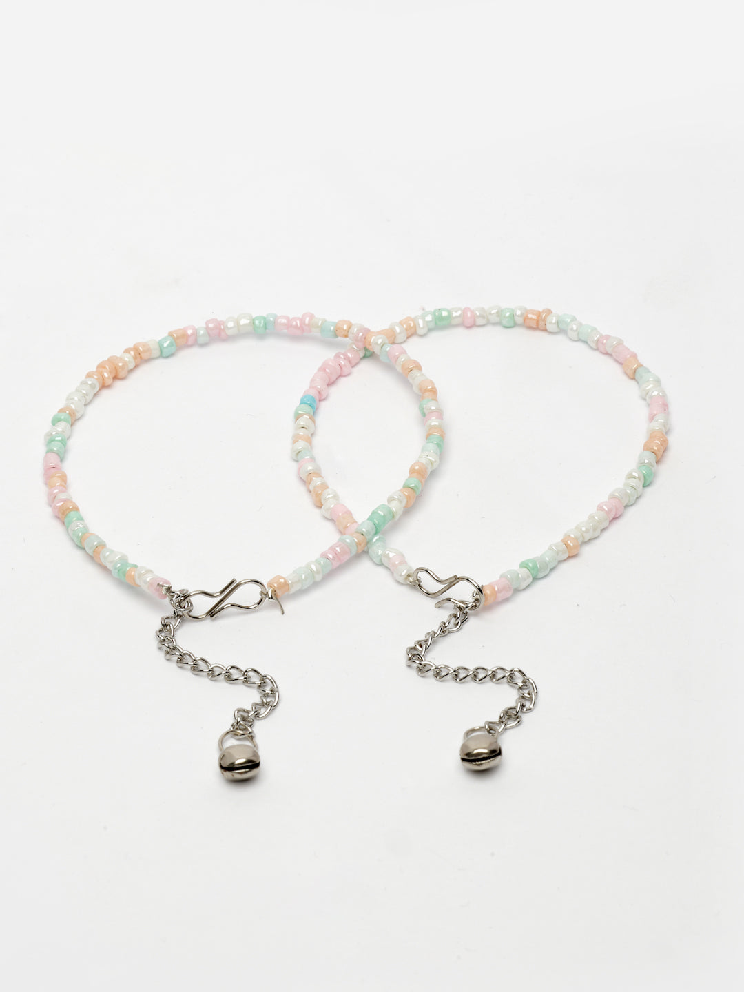 NVR Women's Multi-Coloured Artificial Beads Anklet