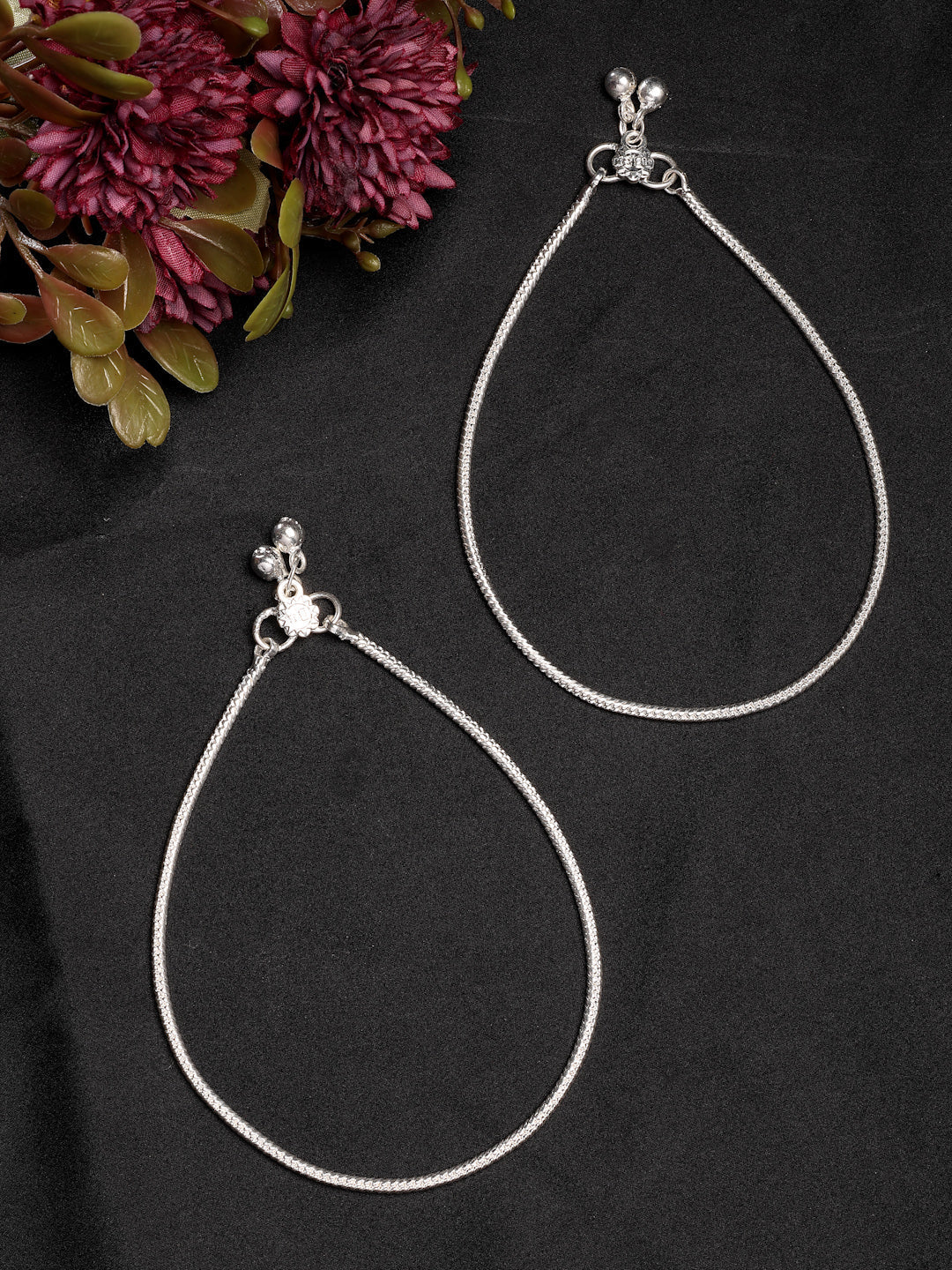 NVR Women's Pair of 2 Silver-Plated Anklets