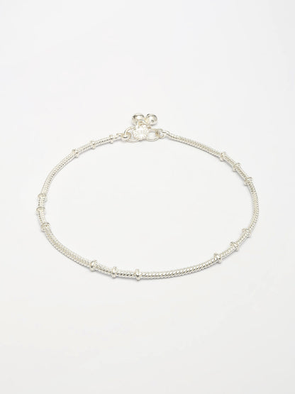 NVR Women's Set of 2 Silver-Plated Anklets