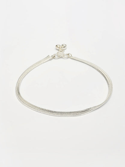 NVR Women's Set of 2 Silver-Plated Anklets