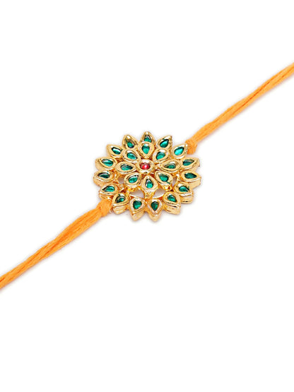 Designer kundan Rakhi - Ruby Raang