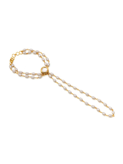 Ruby Raang Gold Kundan & Pearl Haath Phool