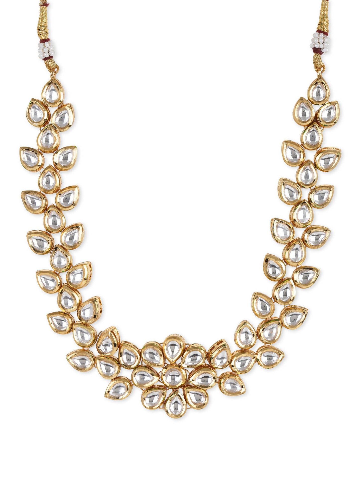 White Brass Gold-Polished Necklace - Ruby Raang
