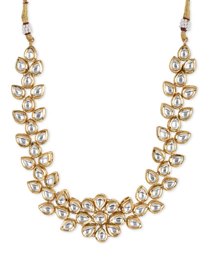 White Brass Gold-Polished Necklace - Ruby Raang