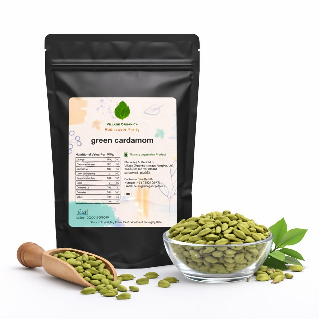 Village-Organica Green Cardamom (Elaichi) Whole – Handpicked