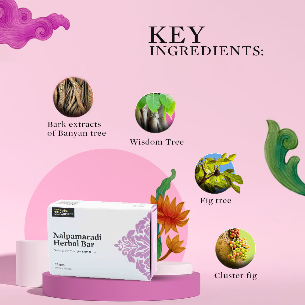 Bipha Ayurveda Nalpamaradi Herbal Bar - 75 gms