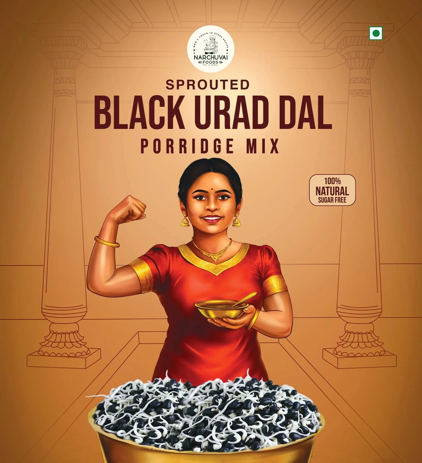 Narchuvai Foods Sprouted Black Urad Dal Porridge Mix