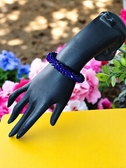 Inhanns Unisex Crystal Bloom – Adjustable Crystal Bead Bracelets - Blue