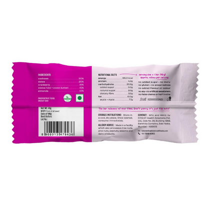 The Whole Truth Energy Bars - Cocoa Cranberry Fudge