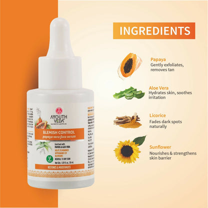 Ayouthveda Blemish Control Papaya Vera Face Serum