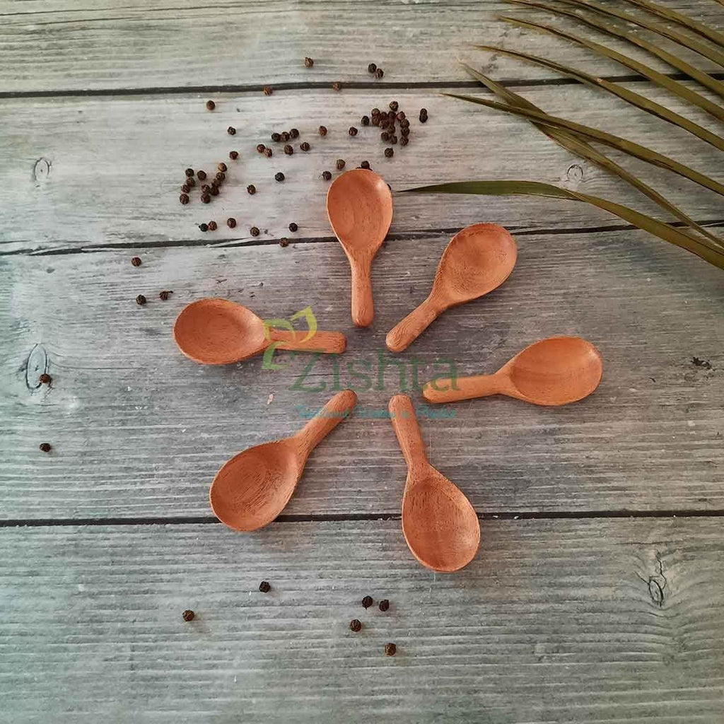 Zishta Neem Wood Broad Spoons Set of 6