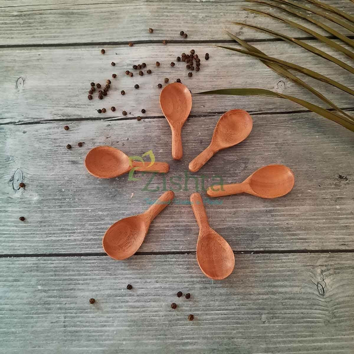 Zishta Neem Wood Broad Spoons Set of 6