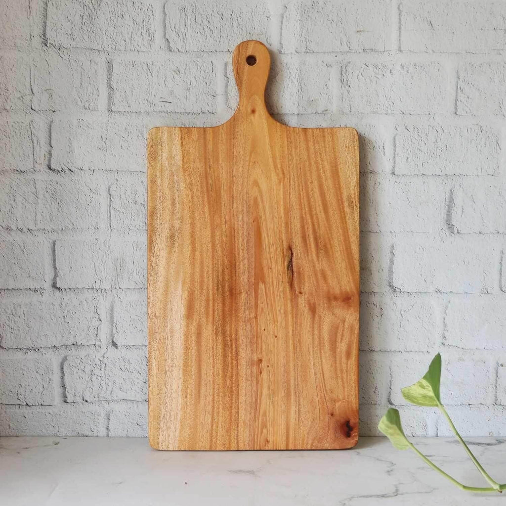 Zishta Neem Wood Chopping Board Compact Rectangle with Handle