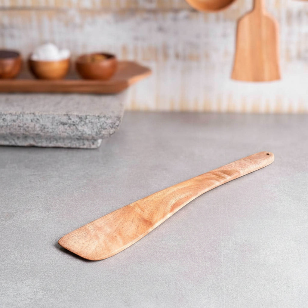 Zishta Neem Wood Ladle Fry Traditional Kitchen Ladle