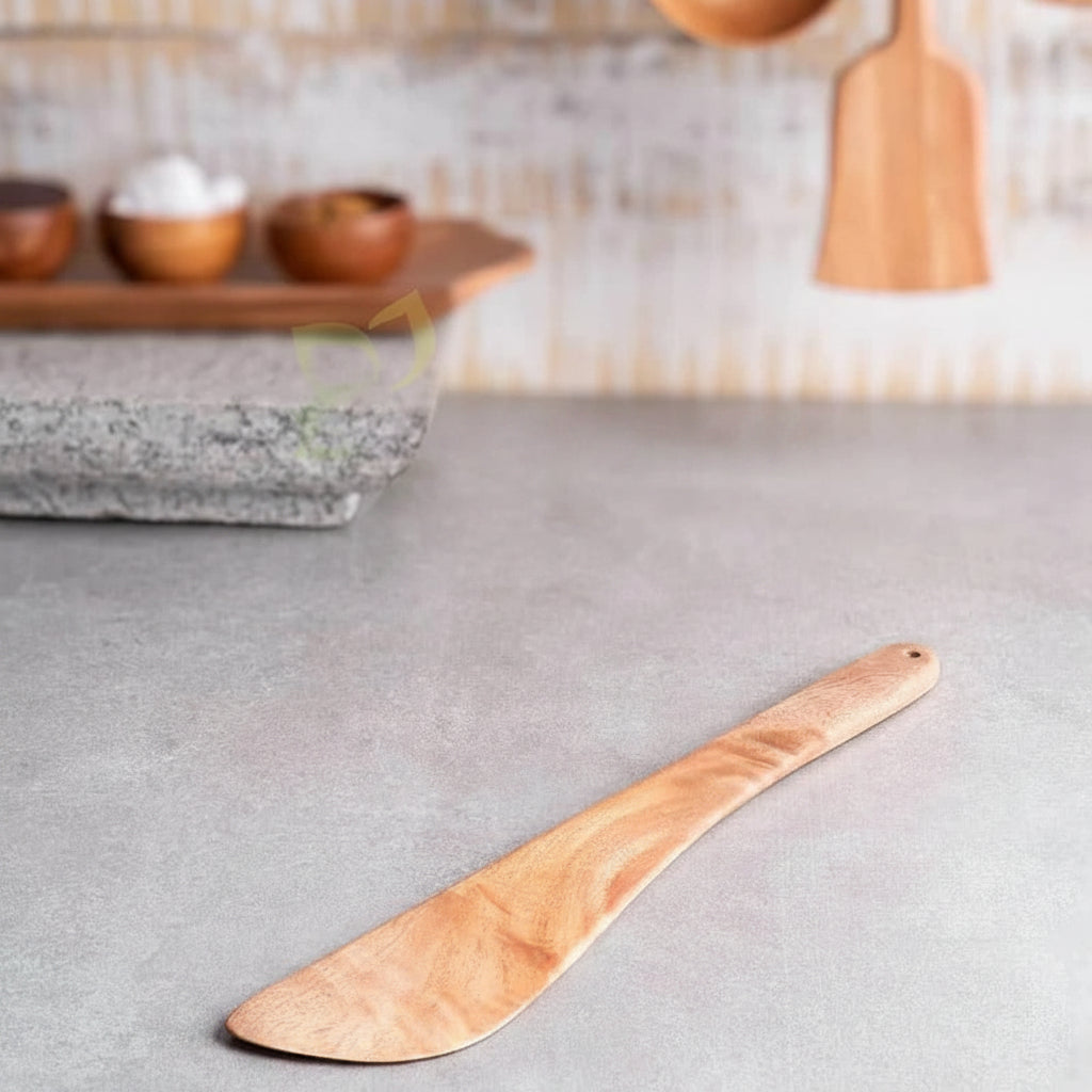 Zishta Neem Wood Ladle Fry Traditional Kitchen Ladle