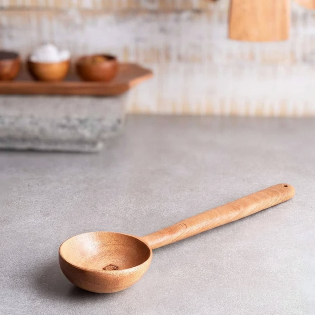 Zishta Neem Wood Ladle Gravy Traditional Kitchen Ladle