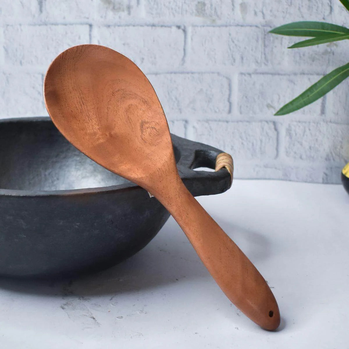 Zishta Neem Wood Ladle Rice Round
