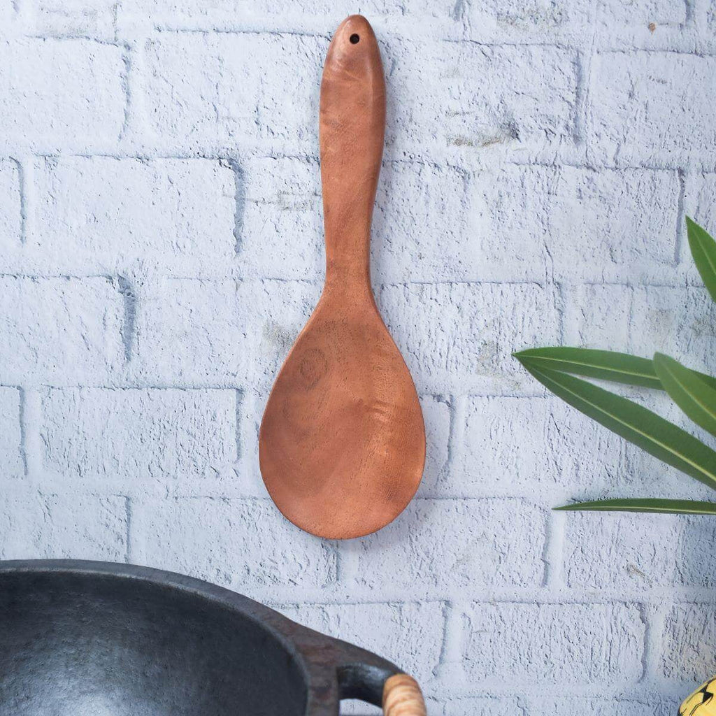 Zishta Neem Wood Ladle Rice Round