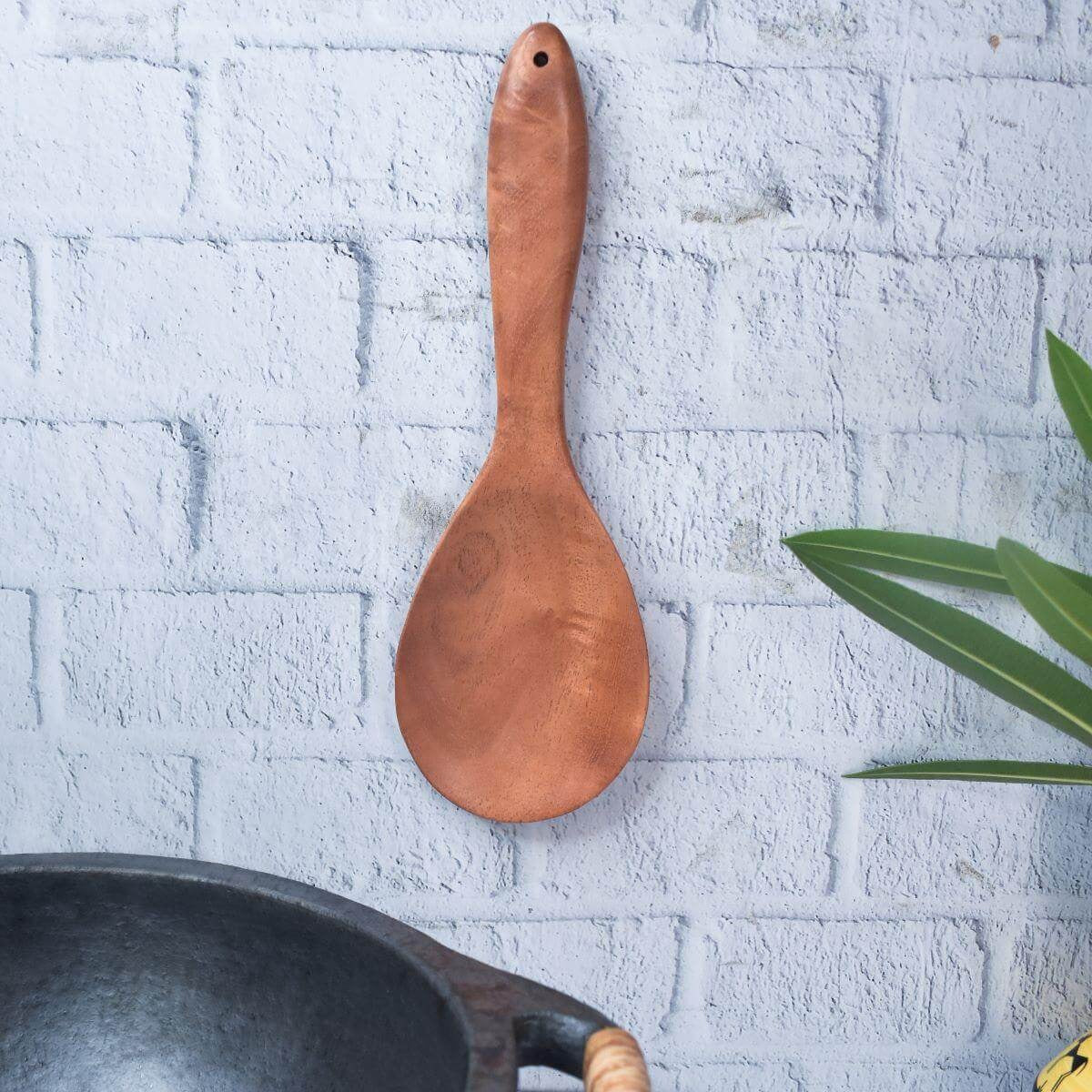 Zishta Neem Wood Ladle Rice Round