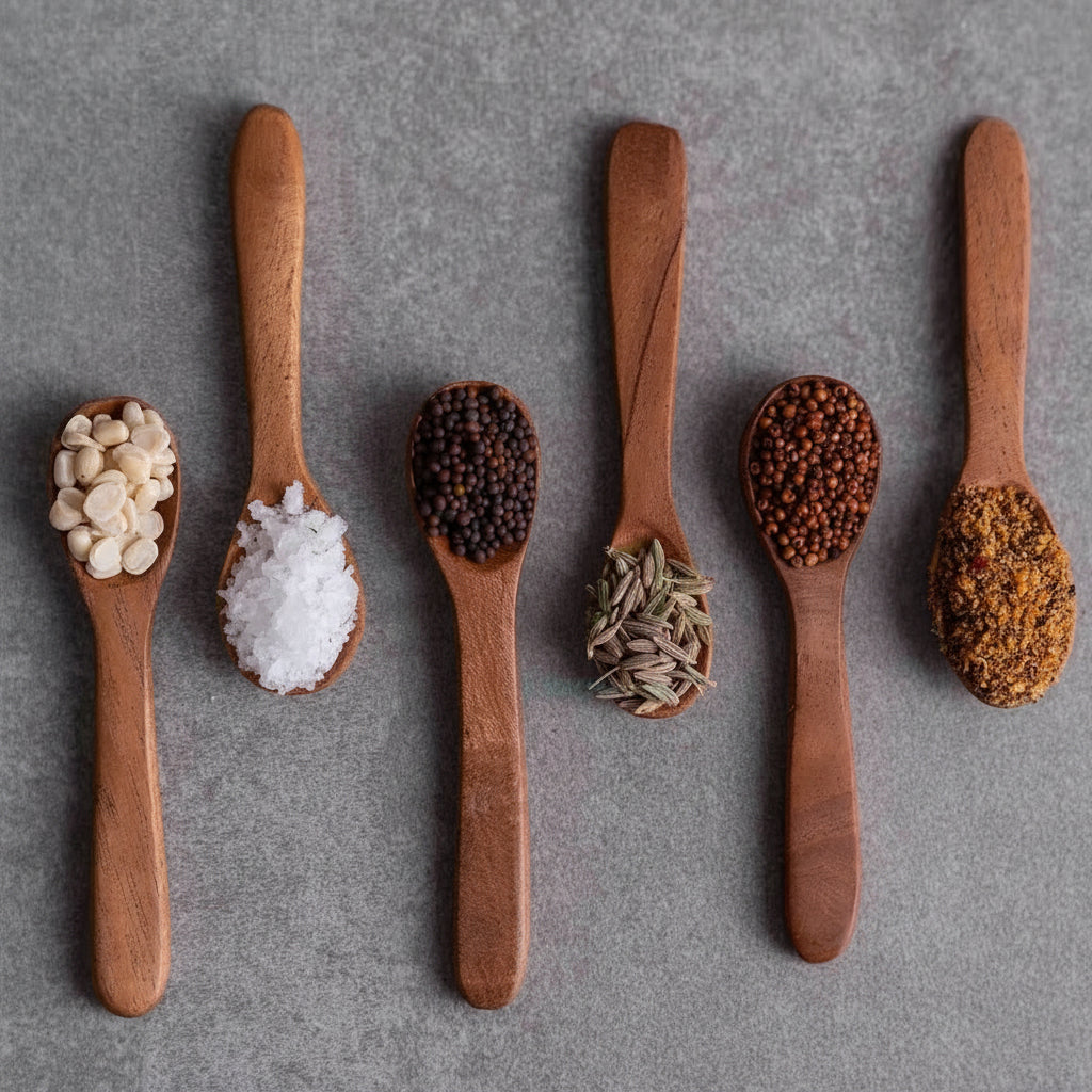 Zishta Neem Wood Masala Spoons Set of 6