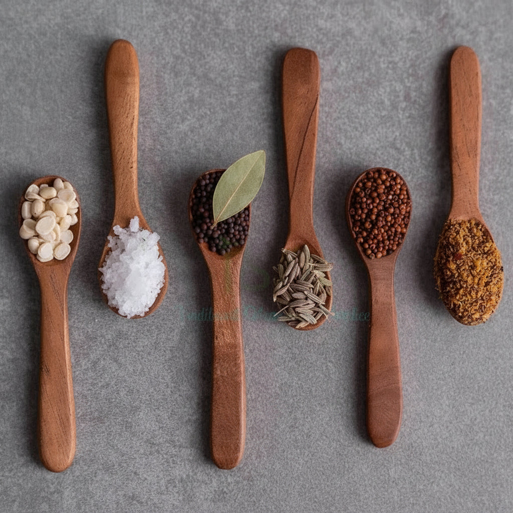 Zishta Neem Wood Masala Spoons Set of 6