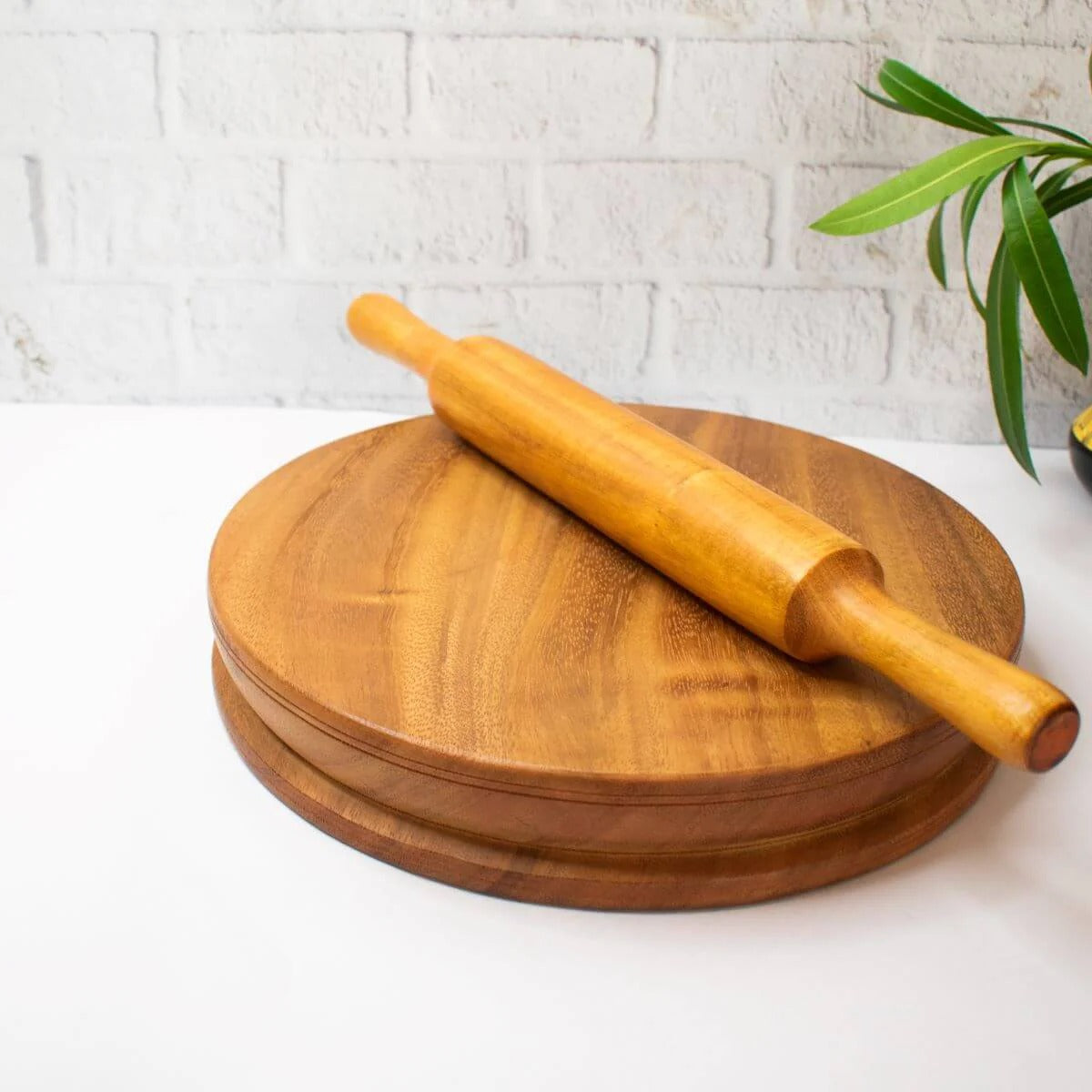 Zishta Neem Wood Roti Chakla Belan with Stand