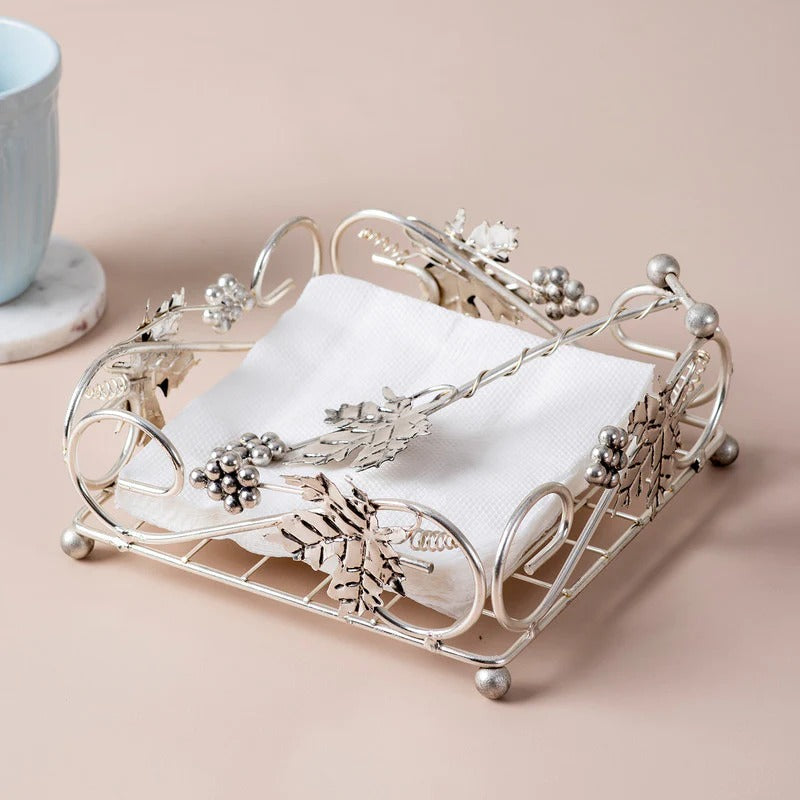 Nestroots Gleam Tissue Holder Silver Modern Design