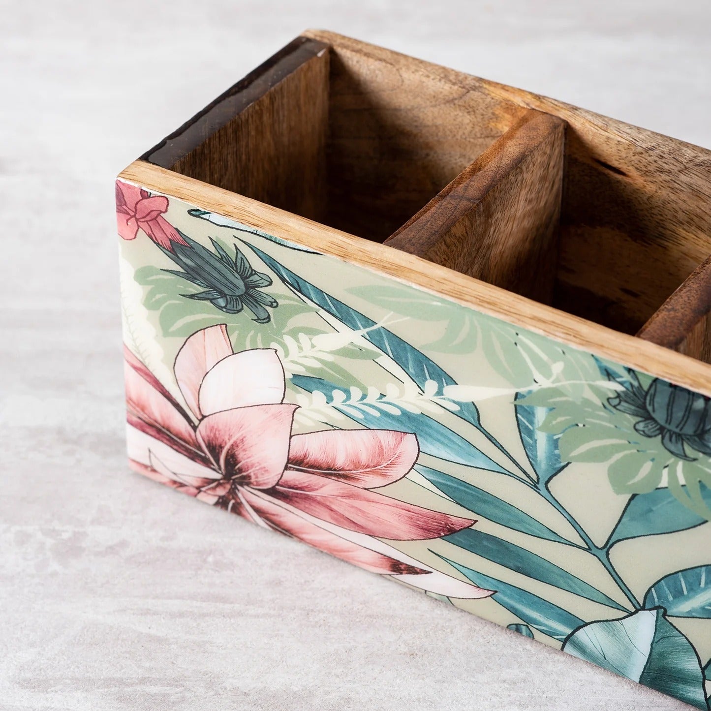 Nestroots Enamel MDF Cutlery Holder Printed Design Small