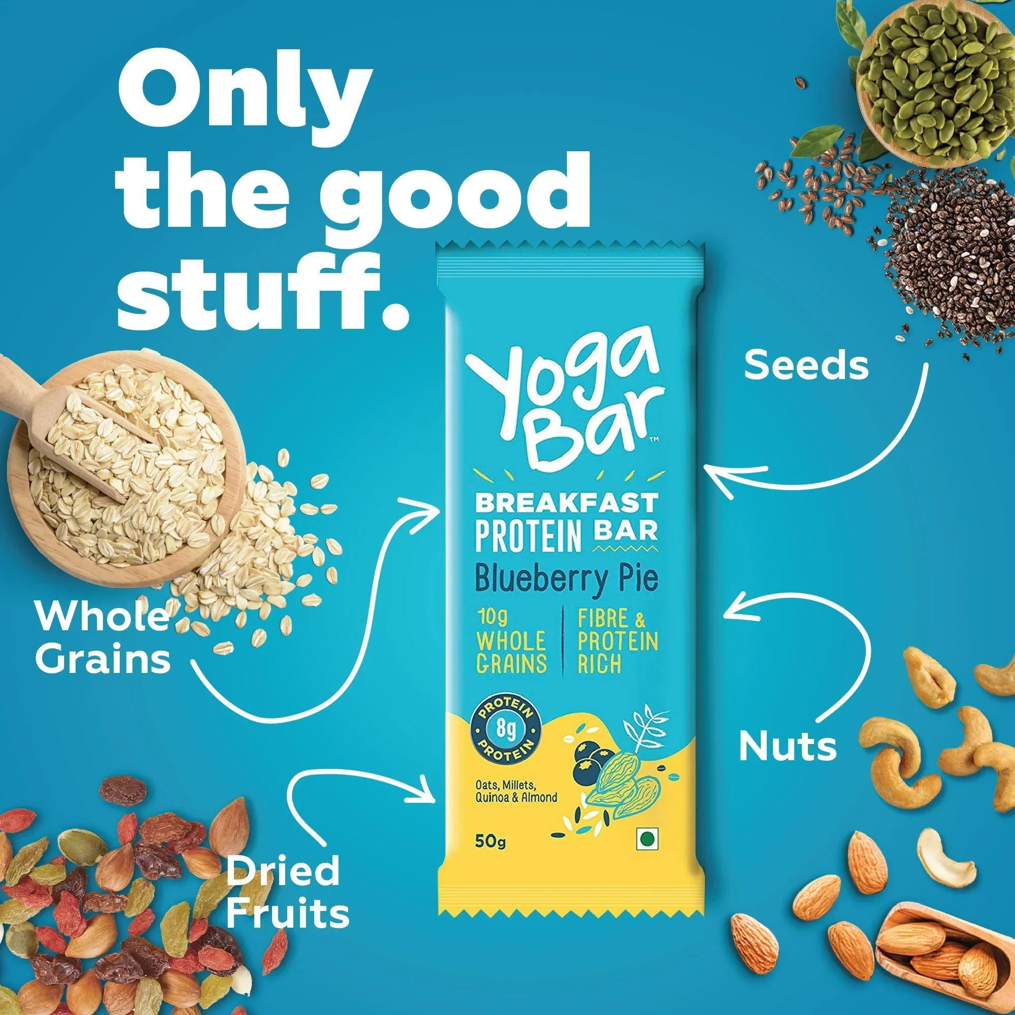 Yogabar Blueberry Pie Breakfast Bar - 300 gms