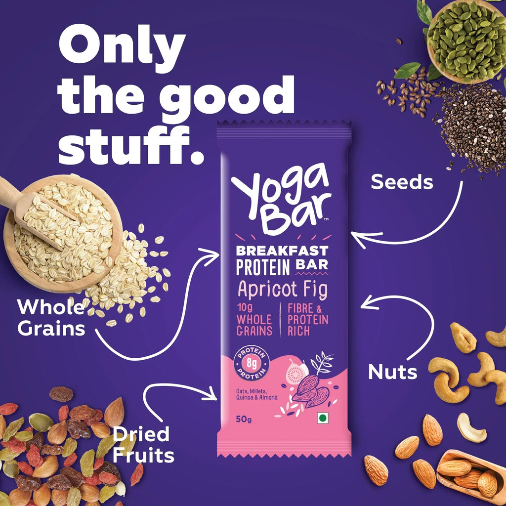 Yogabar Apricot Fig Breakfast Bar - 300 gms
