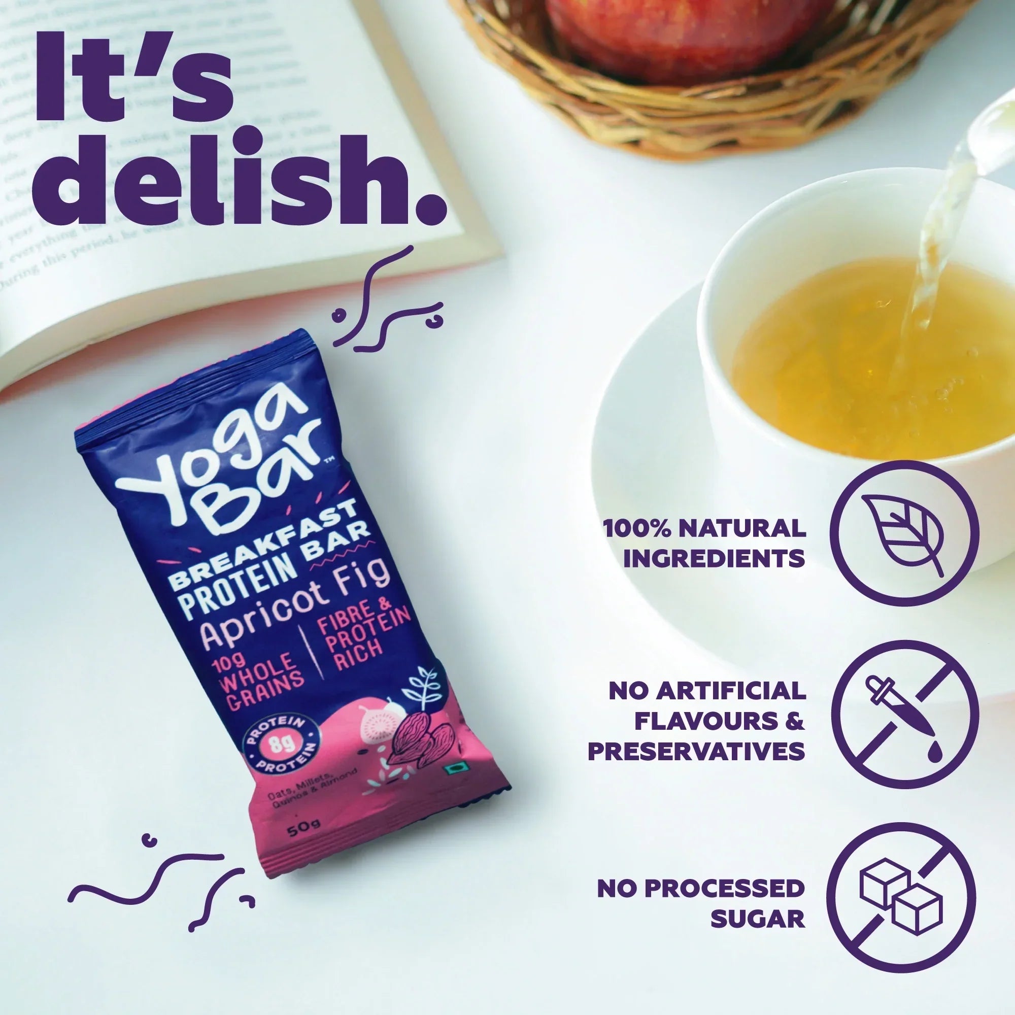 Yogabar Apricot Fig Breakfast Bar - 300 gms