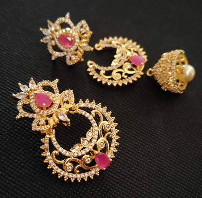 AD Rubies Designer 4 in 1 earrings