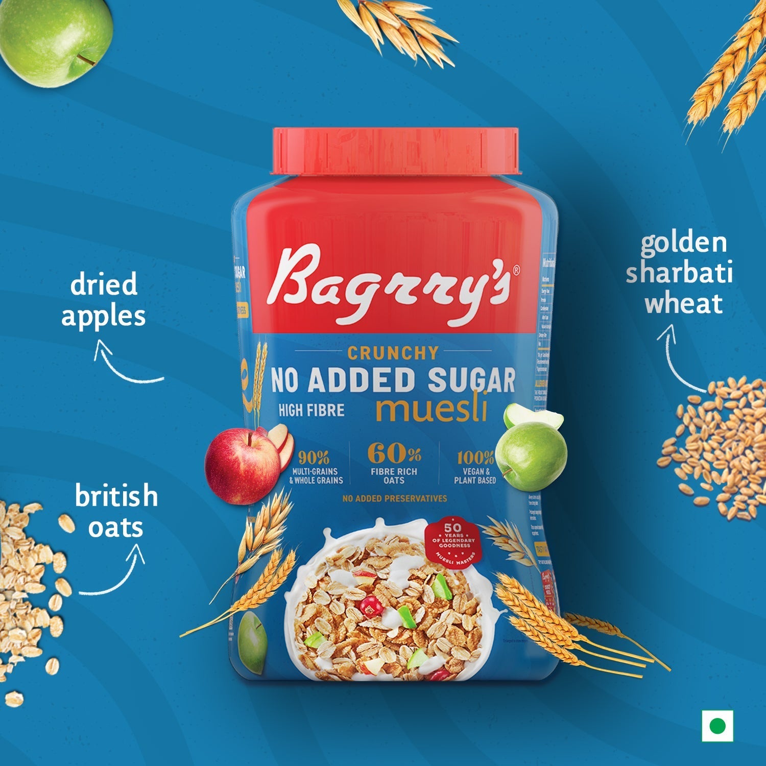 Bagrry's  Crunchy Muesli - No Added Sugar - 500 gms