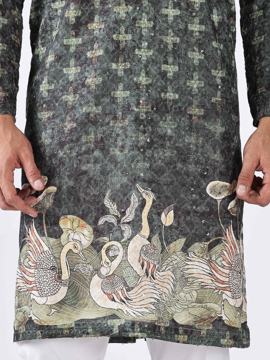 Anouk Men Ethnic Printed Mandarin Collar Kurta