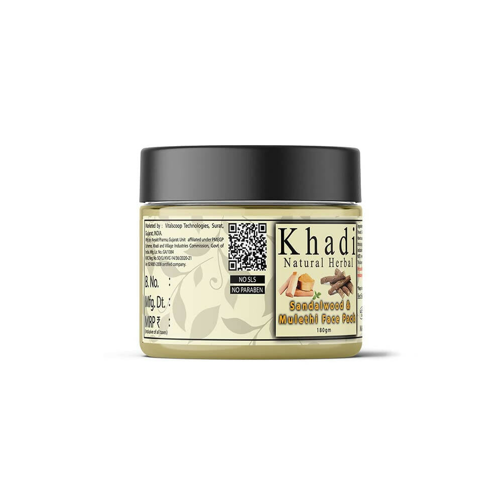Khadi Natural Herbal Sandalwood and Mulethi Powder Face Pack - 180 gm