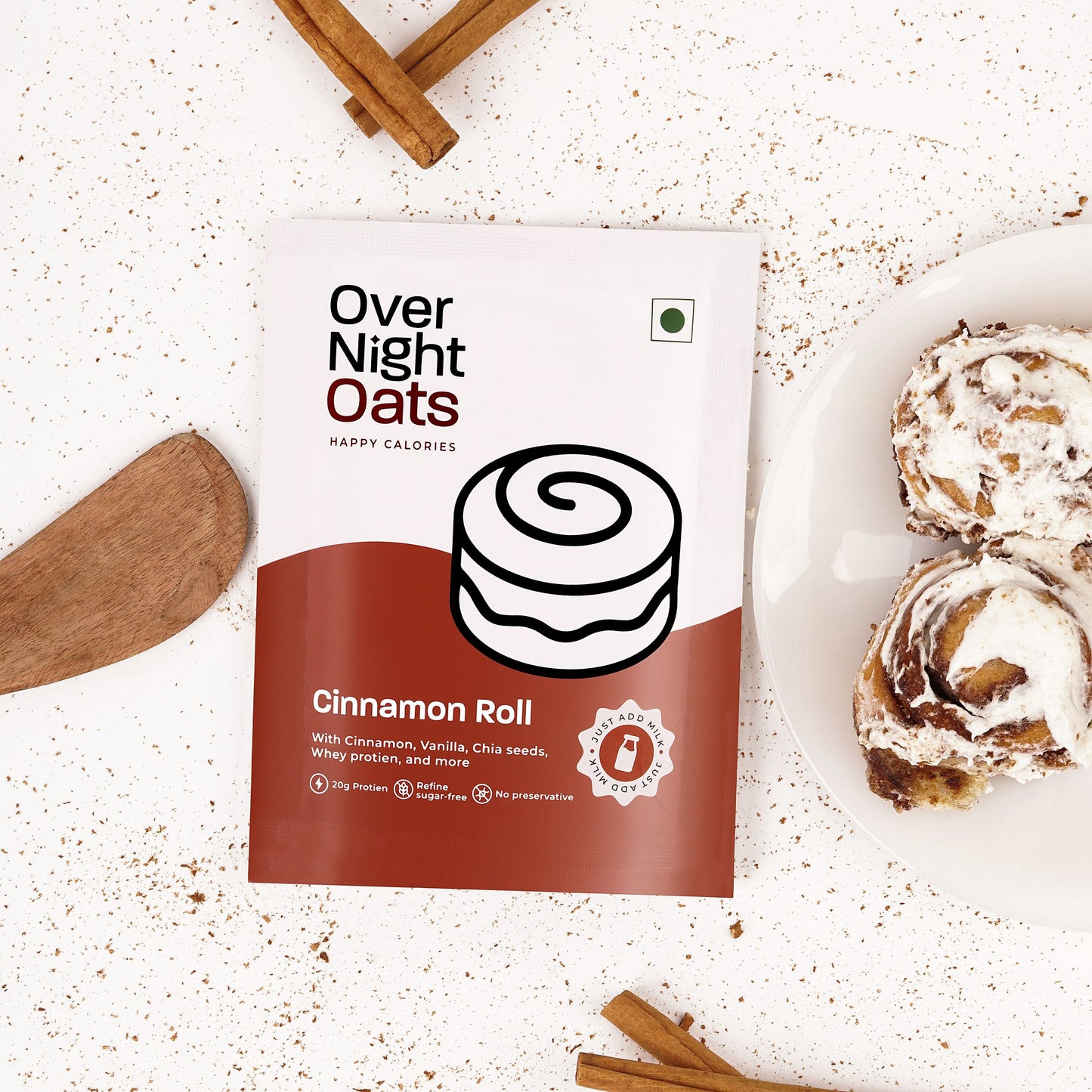 OverNightOats Cinnamon Roll