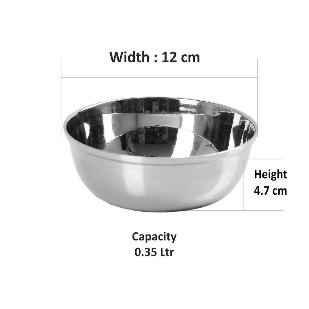 Sumeet Stainless Steel Heavy Gauge Bowl/Wati set with Mirror Finish