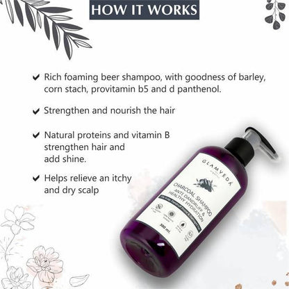Glamveda Charcoal Shampoo Anti Dandruff & Healthy Hydration
